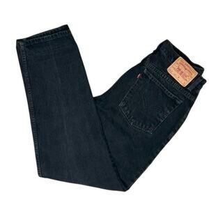 Levis 512 Womens Black Denim Jeans Slim Fit Straight Leg Size 12R Pants